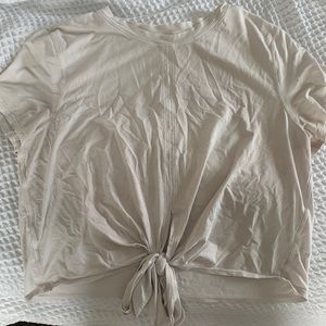 Off white lulu lemon tie up short sleeve shirt
